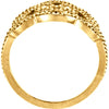 14k Yellow Gold Granulated Design Ring, Size 7