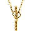 14k Yellow Gold 12.05x19.5mm Sideways Beaded Cross 16.5" Necklace