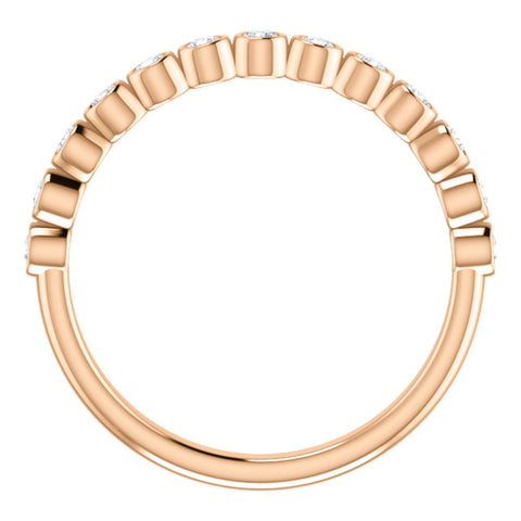 14k Rose Gold 1/4 CTW Diamond Ring, Size 7