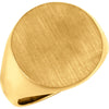 18.00 mm Men's Solid Signet Ring with Brush Finished Top in 10k Yellow Gold ( Size 10 )