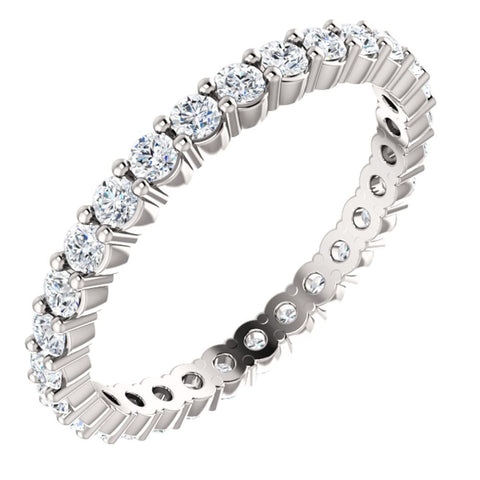 14k White Gold 5/8 CTW Diamond Eternity Band Size 6