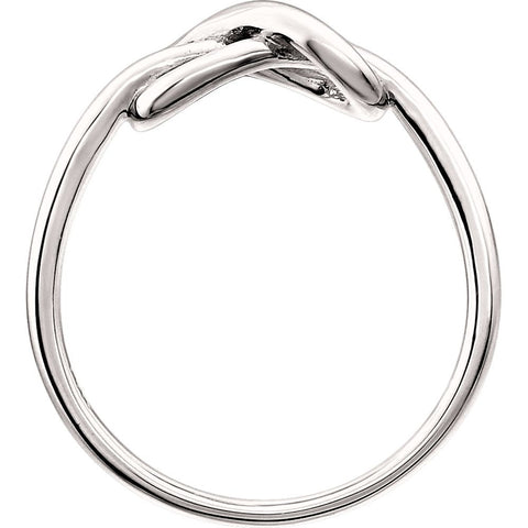 14k White Gold Infinity-Inspired Knot Ring , Size 7