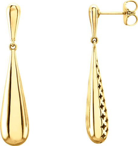 14k Yellow Gold Pierced Style Earrings