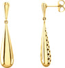 Pair of Teardrop-Shaped Earring in 14k Yellow Gold