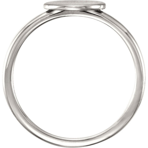 Continuum Sterling Silver Oval Engravable Ring, Size 7
