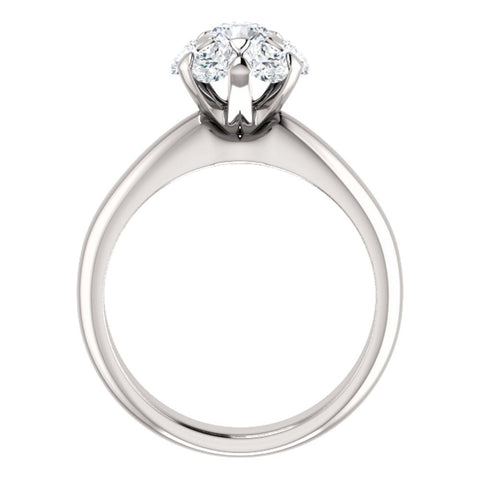 14k White Gold 1 1/5 CTW Diamond Cluster Engagement Ring, Size 7