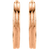 14k Rose Gold Metal Fashion Grooved Hoop Earrings