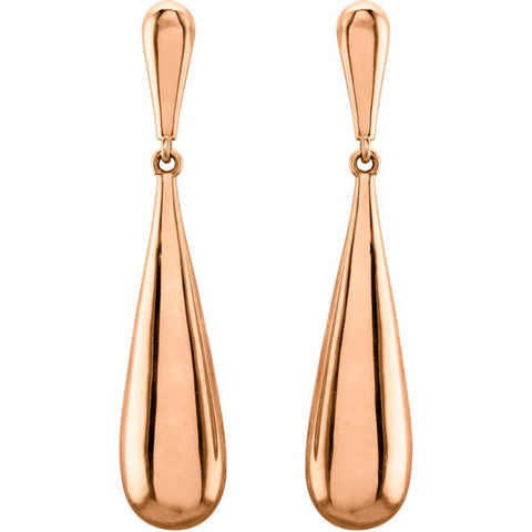 14k Rose Gold Pierced Style Earrings