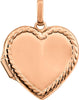 14k Rose Gold Heart Rope Design Locket