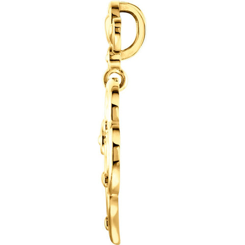 14k Yellow Gold Decorative Dangle Pendant