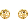 14k Yellow Gold Half Ball Textured Earrings