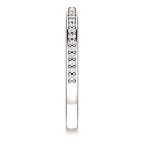 14k White Gold 1/6CTW Diamond Anniversary Band, Size 7