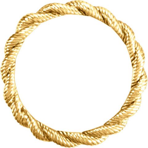 14k Yellow Gold Twisted Rope Band Size 6