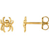 14K Yellow Gold Spider Earrings