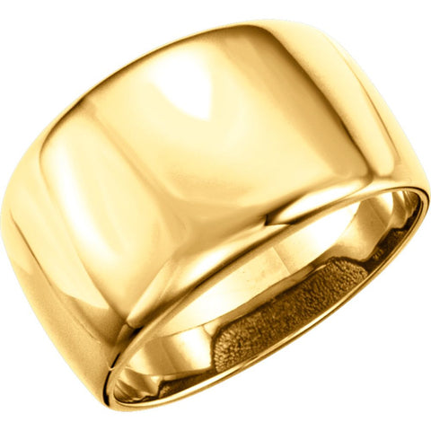 14k Yellow Gold Dome Ring, Size 7