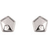14k White Gold Geometric Earrings