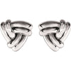 14k White Gold Triangle Knot Earrings