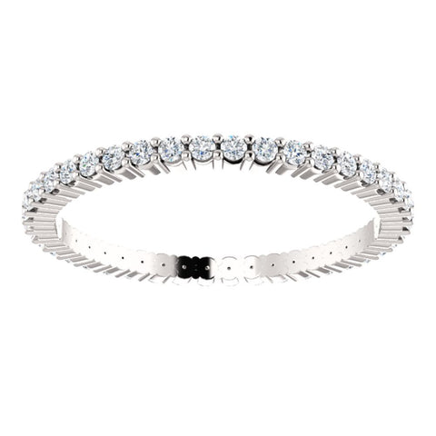 14k White Gold 3/8 CTW Diamond Eternity Band Size 5