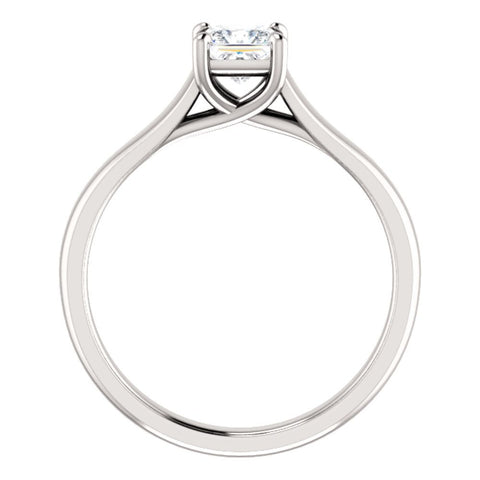 14k White Gold 1/2 CTW Diamond Princess Woven Engagement Ring, Size 7