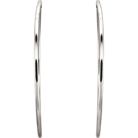 Sterling Silver 53mm Endless Hoop Tube Earrings