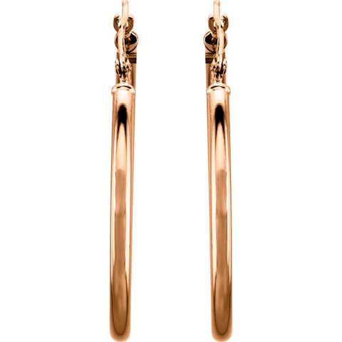 14k Rose Gold 30mm Hoop Earrings