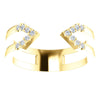 14k Yellow Gold 1/8 CTW Diamond Geometric Ring, Size 7