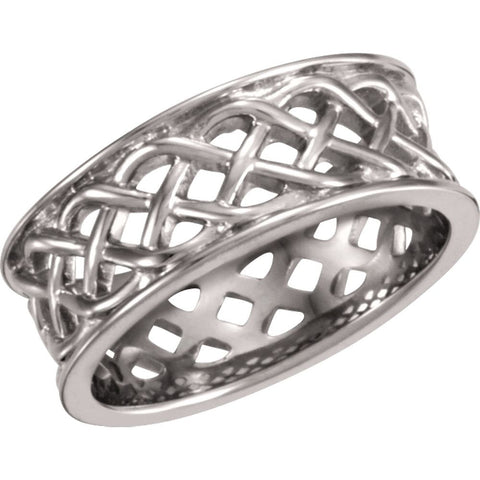 14k White Gold 8mm Celtic Band Size 7
