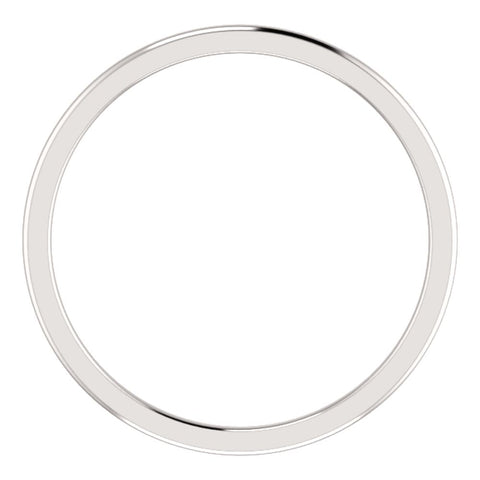 14k White Gold 1mm Comfort Fit Band, Size 6.5