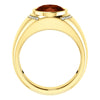 14k Yellow Gold Mozambique Garnet & 1/8 CTW Diamond Ring, Size 11