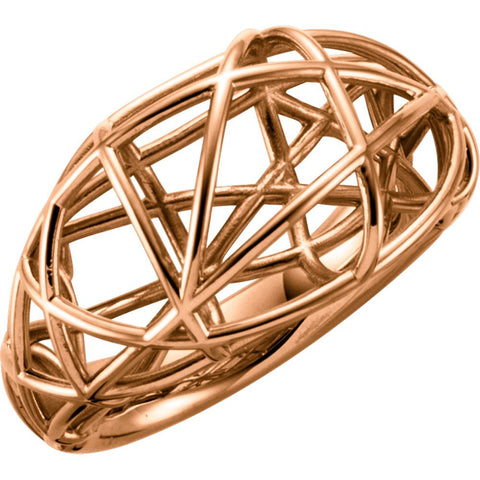 14k Rose Gold Nest Design Ring, Size 7
