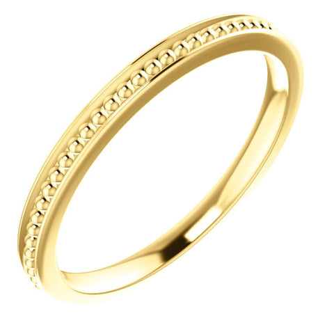 14k Yellow Gold Stackable Bead Ring Size 7