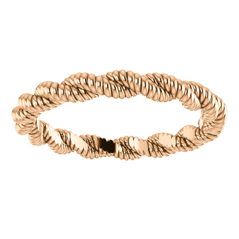 14k Rose Gold Twisted Rope Band Size 7