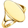 Oval Signet Ring in 14k Yellow Gold ( Size 6 )