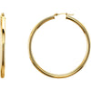 14K Yellow Gold 48mm Tube Hoop Earrings