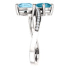 14k White Gold Aquamarine, London Blue Topaz & 1/8 CTW Diamond Ring, Size 7