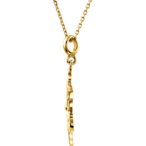 14k Yellow Gold Decorative Dangle 18" Necklace