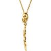 14k Yellow Gold Fleur-De-Lis Decorative Dangle 18" Necklace