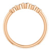 14k Rose Gold 1/4 CTW Diamond Graduated Bezel Set Ring, Size 7