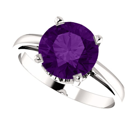 14k White Gold Amethyst Ring, Size 7