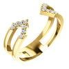14k Yellow Gold 1/8 ctw. Diamond Geometric Ring, Size 7