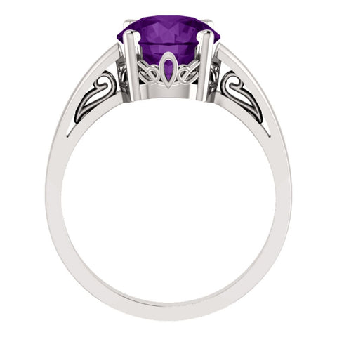 14k White Gold Amethyst Ring, Size 7