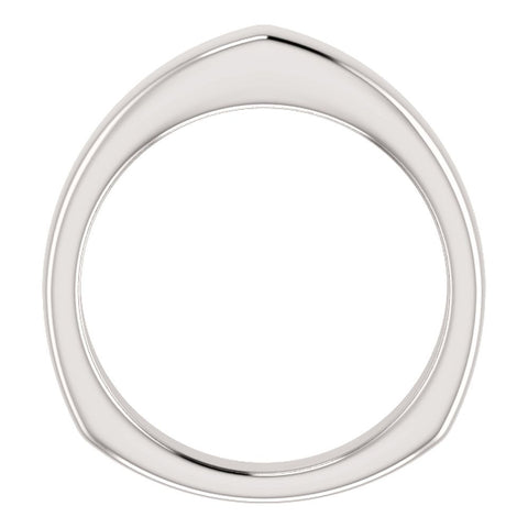 14k White Gold Band for Square Shank Solitaire Mounting, Size 7