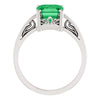 14k White Gold 9x7mm Emerald Scroll Setting® Ring Mounting, Size 7