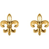 14k Yellow Gold Fleur-De-Lis Earrings