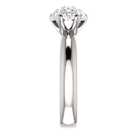 14k White Gold 1 1/5 CTW Diamond Cluster Engagement Ring, Size 7