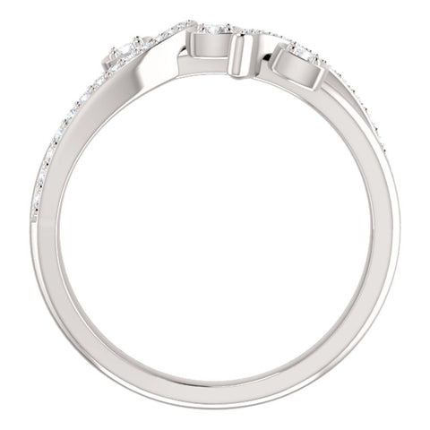 14k White Gold 1/5 CTW Diamond Ring, Size 7
