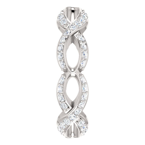 14k White Gold 3/4 CTW Diamond Infinity-Inspired Eternity Band Size 7