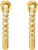 14K Yellow Gold 21mm Beaded Hoop Earrings