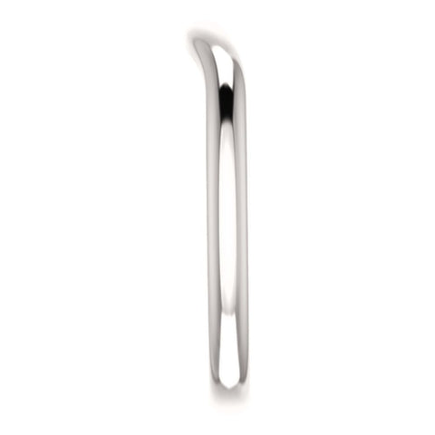 14k White Gold Band for 9mm Cushion Ring, Size 7