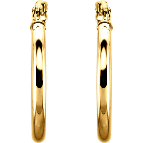 14k Yellow Gold 20mm Tube Hoop Earrings